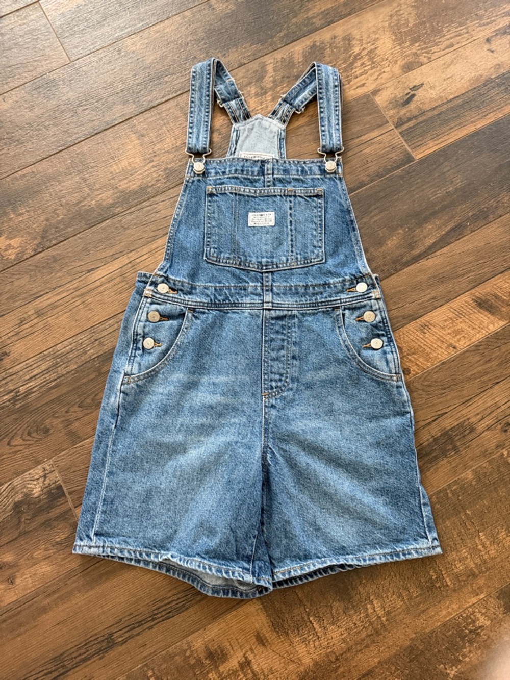 Levi Denim Short Overalls - Classic Blue Jean Shortalls